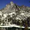 03 108 Prusik Peak from Lake Viviane June 74 (250k)